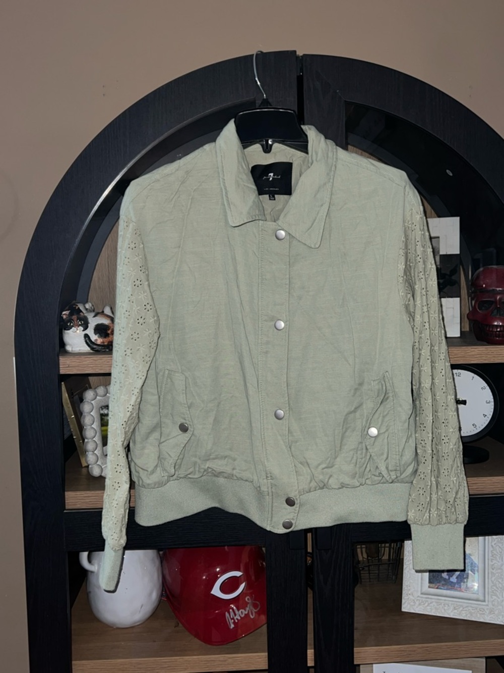 7 For All Mankind Sage Eyelet-Sleeve Bomber Jacket